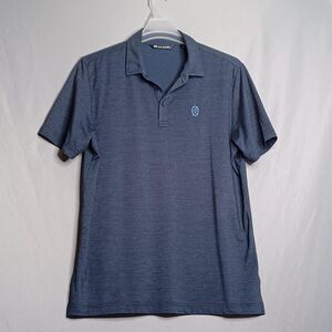 Travis Mathew Polo Shirt Mens Large Blue Golf Performance Stretch Short Sleeve